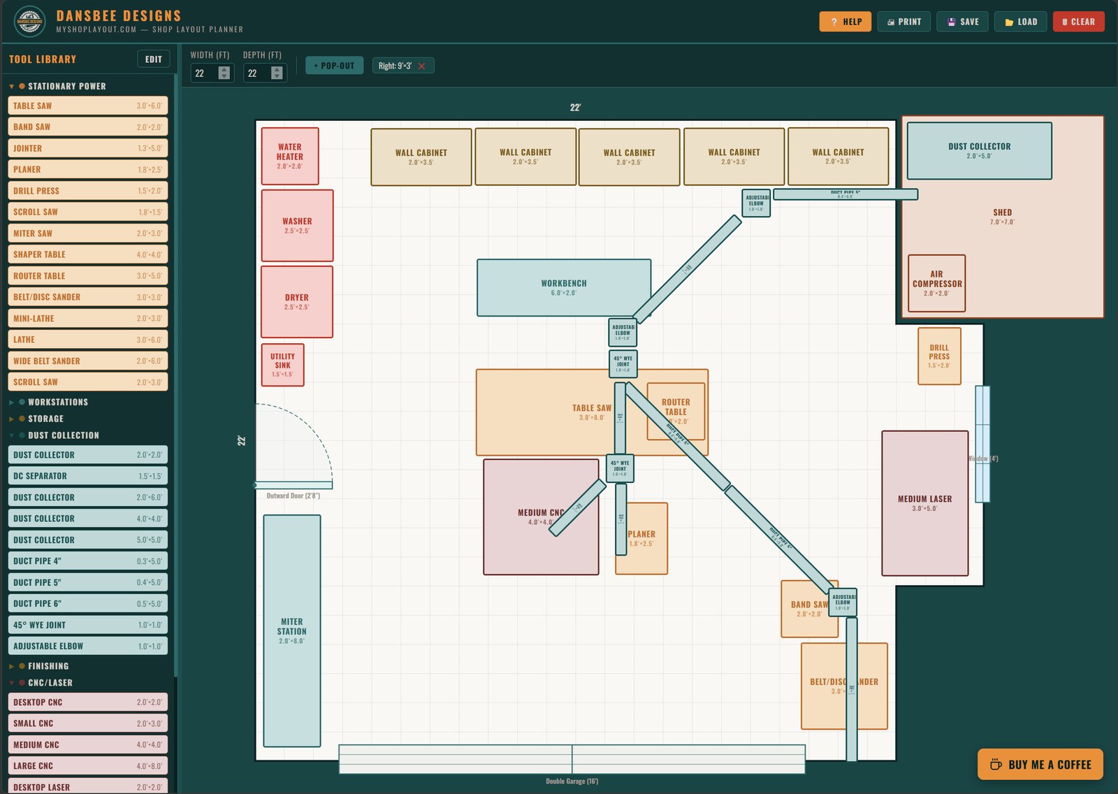 MyShopLayout shop floor plan planner — drag and drop tool layout